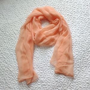 Lightweight Silk Like Peach Colored Scarf